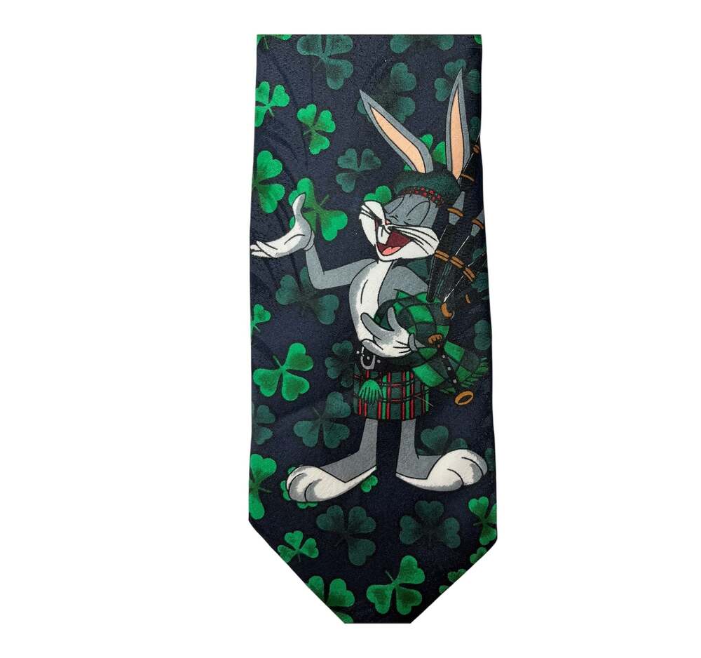 Vintage Looney Tunes Mania Bugs Bunny and Friends Basketball Tie